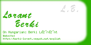 lorant berki business card